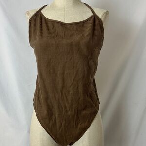 OZMA Chocolate Ribbed Bodysuit